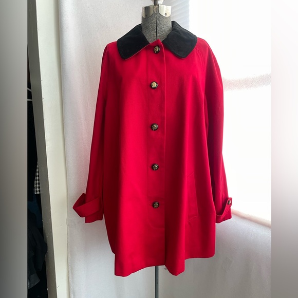 Lauren Ralph Lauren red cotton equestrian barn jacket w/swing cut - Picture 1 of 11